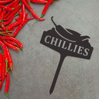 "Chillies" Vegetable Label Created From Steel