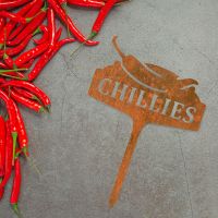 "Chillies" Vegetable Label Created From Steel