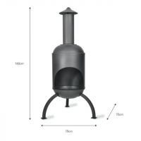 Modern Black Tripod Garden Chiminea Measurements