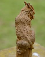 Back of Cast Iron Chinese Dragon Sculpture