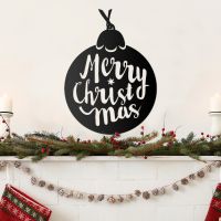 Christmas Bauble Steel Wall Art in Situ Above a Fireplace