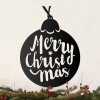 Christmas Bauble Steel Wall Art on a Cream Wall