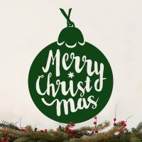 Christmas Bauble Steel Wall Art on a Cream Wall