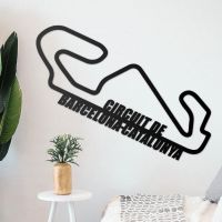 The Circuit de Barcelona-Catalunya Racing Track Wall Art on a Grey Wall The Circuit de Barcelona-Catalunya Racing Track Wall Art on a Grey Wall