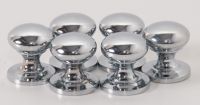 Bright Chrome Finish “Mushroom” Cabinet Knob