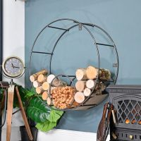 Circular Iron Wall Mounted Log Holder in Situ Next to the Fire Place