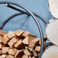 Close-up of the iron finish o the Log Holder