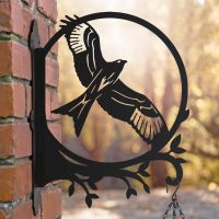 Circular Red Kite Hanging Basket Bracket in Situ