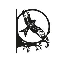 Circular Red Kite Hanging Basket Bracket on White Baclground