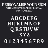 Font Available on the Circular Iron House Name Sign 