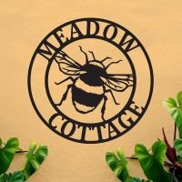 Circular Steel Bumble Bee House Name Sign in Situ