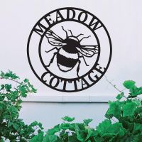 Circular Steel Bumble Bee House Name Sign