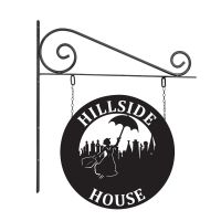 Close-Up of Circular Steel Mary Poppins Hanging House Name Sign Close-Up of Circular Steel Mary Poppins Hanging House Name Sign