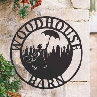 Circular Steel Mary Poppins House Name Sign Circular Steel Mary Poppins House Name Sign