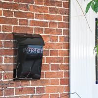 "Cityscape" Black Contemporary Post Box With Lock and Newspaper Holder by the Front door