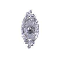 Clarice Oval Satin Chrome Ornate Bell Push Clarice Oval Satin Chrome Ornate Bell Push