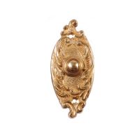 Clarice Oval Polished Brass Ornate Bell Push  Clarice Oval Polished Brass Ornate Bell Push