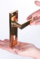 Brass Lever Handle With Key Hole to Scale