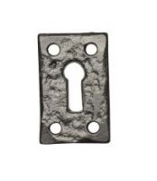 Classic Rectangular Black Iron Escutcheon Keyhole Cover