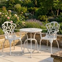 Classic White "Victoria" Two Seater Bistro Set digital illustration Classic White "Victoria" Two Seater Bistro Set digital illustration