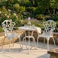 Classic White "Victoria" Two Seater Bistro Set digital illustration dressed table Classic White "Victoria" Two Seater Bistro Set digital illustration dressed table