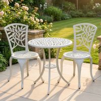 Classic White Arched "Floral" Table & Chair Set digital illustion