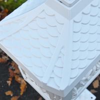 Classic White Freestanding Huntingdon Post Box close up of roof Classic White Freestanding Huntingdon Post Box close up of roof