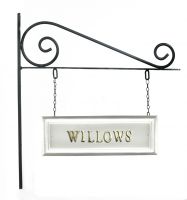 Classic White Rectangular Double Sided House Name Sign Classic White Rectangular Double Sided House Name Sign