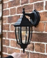 Traditional Black "Clear Skies" Aluminium Victorian Top Fix Wall Lantern Traditional Black "Clear Skies" Aluminium Victorian Top Fix Wall Lantern
