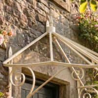 "Honeysuckle Cottage" Wrought Iron Door Canopy close up 2