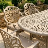 The "Marianne" 8-Seater Outdoor Dining Set - Antique Champagne digital illustration new