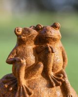 Close up of detail on frogs patio sculpture