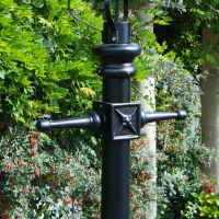 Black Gothic Lamp Post & Lantern Set 3.25m Black Gothic Lamp Post & Lantern Set 3.25m