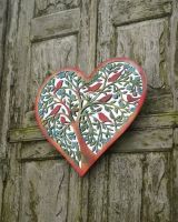 "Aviary Tree" Heart Shaped Garden Mirror Wall Art
