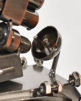 close up of back of tank sculpture close up of back of tank sculpture