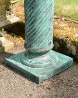 Close up of base detail on Verdigris Barley Twist Column
