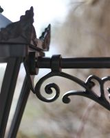 Black Hexagonal Lantern With Bracket 