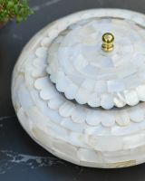 Pearlescent scalloped edge jewellery box
