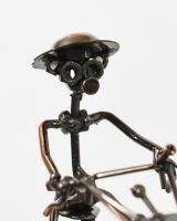 close up of face on tractor ornament close up of face on tractor ornament