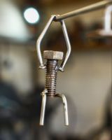 Close up of figures on scrap metal art sculpture Close up of figures on scrap metal art sculpture