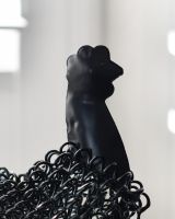 Close up of head detail on recycled cockerel sculpture  Close up of head detail on recycled cockerel sculpture