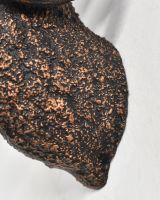 Close up of intricate detail on Copper Ram Wall Bust