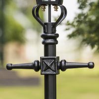 Black Gothic Lamp Post & Lantern Set 2.3m Black Gothic Lamp Post & Lantern Set 2.3m