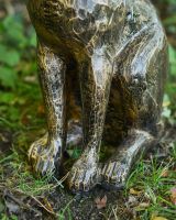 Close up of intricate paw detail on hare outdoor sculpture
