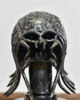 Close Up Of Portrait Of Upcycled Metal Alien Head Sculpture Close Up Of Portrait Of Upcycled Metal Alien Head Sculpture