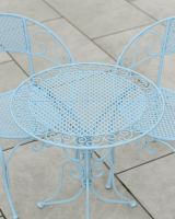 Close up of outdoor two seater dining set Close up of outdoor two seater dining set