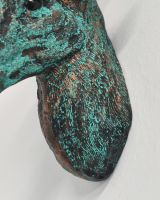 Verdigris Cast Aluminium Elk Bust Mounted To The Wall In The Home Verdigris Cast Aluminium Elk Bust Mounted To The Wall In The Home