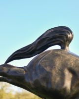 Bronze Cast Horse Garden Sculpture Close Up