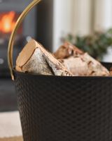 Close Up Of The Dimpled Steel Log Bucket