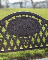 Close Up Of The Design On The Traditional Copper Snowshill Garden Bench